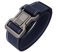 PLCPDM Cinturón de combate para hombre, correa de nailon con mecanismo de liberación rápida, equipo de actividad al aire libre, accesorios de camping, cinturón de combate para hombre, azul marino, 135