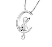 PLCPDM Collar conmemorativo resistente de acero inoxidable para mascotas con forma de lunas para recordar siempre a los queridos gatos y perros