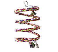 PLCPDM Columpio para pájaros, cuerda de algodón para colgar jaula, juguete elástico en espiral para cacatúas, conures pinzones, periquitos pequeños