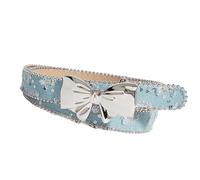 PLCPDM Correa de cintura de lona antideslizante con cierre deslizante, cinturón de cintura de tela gruesa, decoración para uso formal casual, cinturón esencial para jeans, azul claro, Talla única