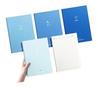 PLCPDM Cuaderno de papel rayado universitario de 4 piezas con 80 páginas, diario rayado de 7 x 10 pulgadas, cuaderno grande para escribir diario de notas