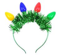 PLCPDM Delicada diadema con bombilla LED brillante para el pelo, diadema lateral delgada, con forma de bombilla y oropeles, diadema para niñas