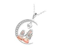 PLCPDM Elegante collar de luna creciente con árboles de la vida, regalo del día de la madre, cadena ajustable para mujer, collar simbólico Kirsite, talla única, como se describe, como se describe
