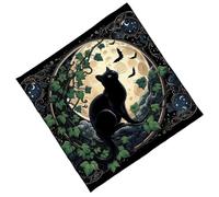 PLCPDM Elegante mantel de terciopelo portátil para adivinación con obras de arte místicas para meditaciones espirituales y decoración del hogar, portátiles, tarots