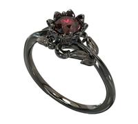 PLCPDM Elegantes anillos de calavera de estilo gótico con elegantes cristales de circonita para el día de la madre, compromiso, cóctel, fiesta, Metal