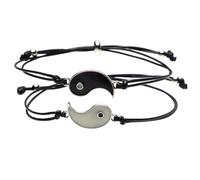 PLCPDM Juego de 2 pulseras étnicas de cadena de muñeca para jóvenes y parejas de moda, Metal, como se describe