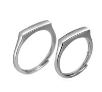 PLCPDM Juego de anillos de proyección con forma de luz, anillos de proyección plateados con forma de luz, prácticos para hombres y mujeres, Plata de ley