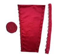 PLCPDM Juego de corbata de satén de 4 metros para vestido de novia, con cremallera, de repuesto, vestidos de noche y cordón de ojal, Burdeos, Talla única