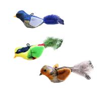 PLCPDM Juguete para pájaros, gorrión, realista, interactivo, juego de pájaros, chirping interior, felinos, juguete, regalo, durabilidad, gatos colgantes