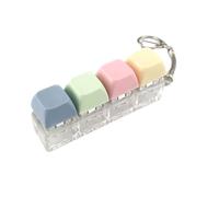 PLCPDM Llavero con botón multicolor, colgante, reductor de estrés sensorial, juguete apto para viajes, ayuda de enfoque de para trabajo, estudio, juguete para apretar fácil de usar