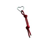 PLCPDM Llavero de de PU con tema de amor Llavero con dije de corazón de metal Adorno colgante Resistente desgaste Uso diario Llavero con diseño de nudo doble con dije de aleación