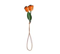PLCPDM Llavero de tulipanes elegante accesorio de coche colorido decoración de bolsa adecuada para entusiastas de automóviles y decoración de escritorio de oficina, naranja