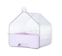 PLCPDM Pájaro transparente para jaula, suministros para mascotas, loros, periqueros y cuáqueros, gran espacio, caja de baño para pájaros