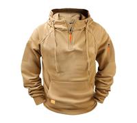 PLCPDM Sudadera con capucha para hombre con forro polar y cremallera de un cuarto y bolsillos funcionales para uso al aire libre e informal, sudadera con capucha para hombre, Preguntas frecuentes:, M