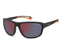 Polaroid Unisex PLD 7049/S 8LZ/BG Gafas de sol Plástico Negro Rojo Cuadrada Polarizado Espejo