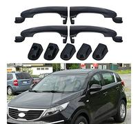 PLDDE Kit de repuesto de 4 manijas de puerta exteriores negras izquierda+derecha delantera + trasera compatible con Kia Sportage 2005-2010 reemplaza 82651-1F010 82661-1F010 83651-1F010 83661-1F010