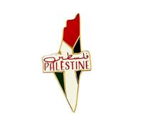 PLE - Pin de metal patriótico para solapa con forma geométrica, insignias para ropa étnica, joyería, elegante accesorio de mapa, talla única, como se describe