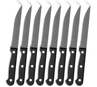 Pleafind cuchillos de carne, 8 piezas cuchillos de mesa de acero inoxidable, juego de cuchillos bistec, cubiertos para bistec de cocina, apto para lavavajillas, negro cuchillos