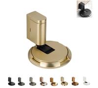 Pleasantk Door Wedge, Magnetic Door Stopper Wedge, Punch Free Invisible, Windproof & Silent Secure Adjustable Height for 0.39-0.79 in Doors Seams (Brushed Gold)