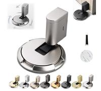 Pleasantk Door Wedge Stopper, 2025 New Door Wedge Stopper, Magnetic Door Stopper, Punch-Free Mechanical Silent Floor Door Stop, Adjustable Door Stop for Home Office Doors (Silver)