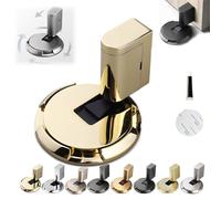 Pleasantk Door Wedge Stopper, 2025 New Door Wedge Stopper, Magnetic Door Stopper, Punch-Free Mechanical Silent Floor Door Stop, Adjustable Door Stop for Home Office Doors (Light Gold)