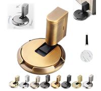 Pleasantk Door Wedge Stopper, 2025 New Door Wedge Stopper, Magnetic Door Stopper, Punch-Free Mechanical Silent Floor Door Stop, Adjustable Door Stop for Home Office Doors (Brass)