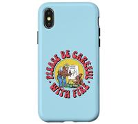 Please Be Careful with Fire Smokey Bear Vintage Sketch Carcasa para iPhone X/XS