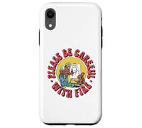 Please Be Careful with Fire Smokey Bear Vintage Sketch Carcasa para iPhone XR
