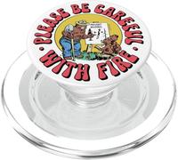 Please Be Careful with Fire Smokey Bear Vintage Sketch PopSockets PopGrip para MagSafe