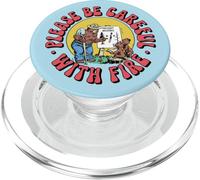 Please Be Careful with Fire Smokey Bear Vintage Sketch PopSockets PopGrip para MagSafe