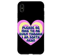 Please Be Nice to Me es una Especie de corazón Retro Malvado Carcasa para iPhone XS MAX
