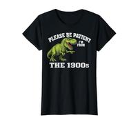 Please Be Patient I'm from The 1900s Funny Graphic Camiseta gráfica económica, Mujer, Negro, XL