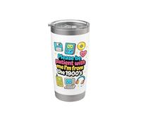 Please Be Patient With Me, retro, años 1900, Boomer Mom Women Vaso térmico de acero inoxidable de doble pared