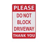 Please Do Not Block Driveway Warning Sign - Placa de aluminio retro (30 x 20 cm)