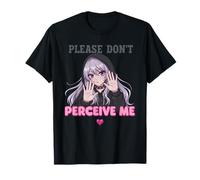 Please Don't Perceive Me Purple Hair Girl Goth Anime Camiseta