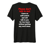 Please Don't Talk To Me Ironía Oficina Divertida Camiseta Premium
