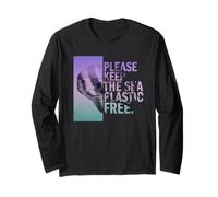 Please Keep The Sea Plastic Free con pez murciélago Manga Larga