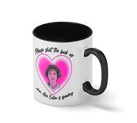 Please Shut the fuck up when Alice Cullen speaking Blanca taza de café con RIM Negro y manija Mug