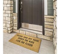 Please Take Off Your Shoes, Alfombra de suelo interior para la entrada de la casa, felpudos lindos y divertidos, alfombra de puerta de entrada antideslizante, alfombra de patio al aire libre lavable