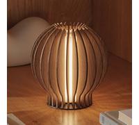 PLEASE WAIT to be SEATED Lámpara recargable RADIANT Madera oscura 14 cm