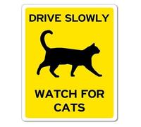 Please Watch For Cats While Driving Rustic Tin Sign 12x8 Inch