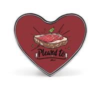 Pleased to Meat - Insignia divertida con forma de corazón para decoración de mochilas, chaquetas, sombreros