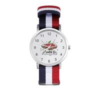 Pleased to Meat - Reloj deportivo divertido para hombres y mujeres, correa de nailon, reloj analógico de cuarzo