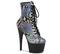 Pleaser ADORE-1020SP SLV Holo Snake Print/Blk Matte, Slv Holo Snake Print Blk Matte, 42 EU