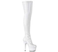 Pleaser Adore-3000 - Botas Mujer, Blanco (Weiss (Wht Str Pat/Wht)), 38