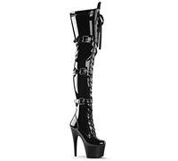 Pleaser ADORE-3028 Blk Str Pat/Blk UK 4 (EU 37)