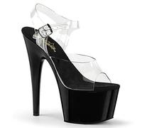 Pleaser Adore-708, Sandalias Abiertas Mujer, Negro Claro, 38 EU
