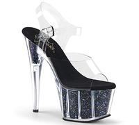 Pleaser ADORE-708CG Clr/Blk Confetti Glitter UK 6 (EU 39)
