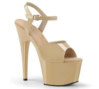 Pleaser Adore-709, Sandalias Abiertas Mujer, Cream Pat Cream, 37 EU