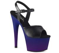 Pleaser ADORE-709BP Blk Faux Leather/Blue-Purple Ombre UK 6 (EU 39)